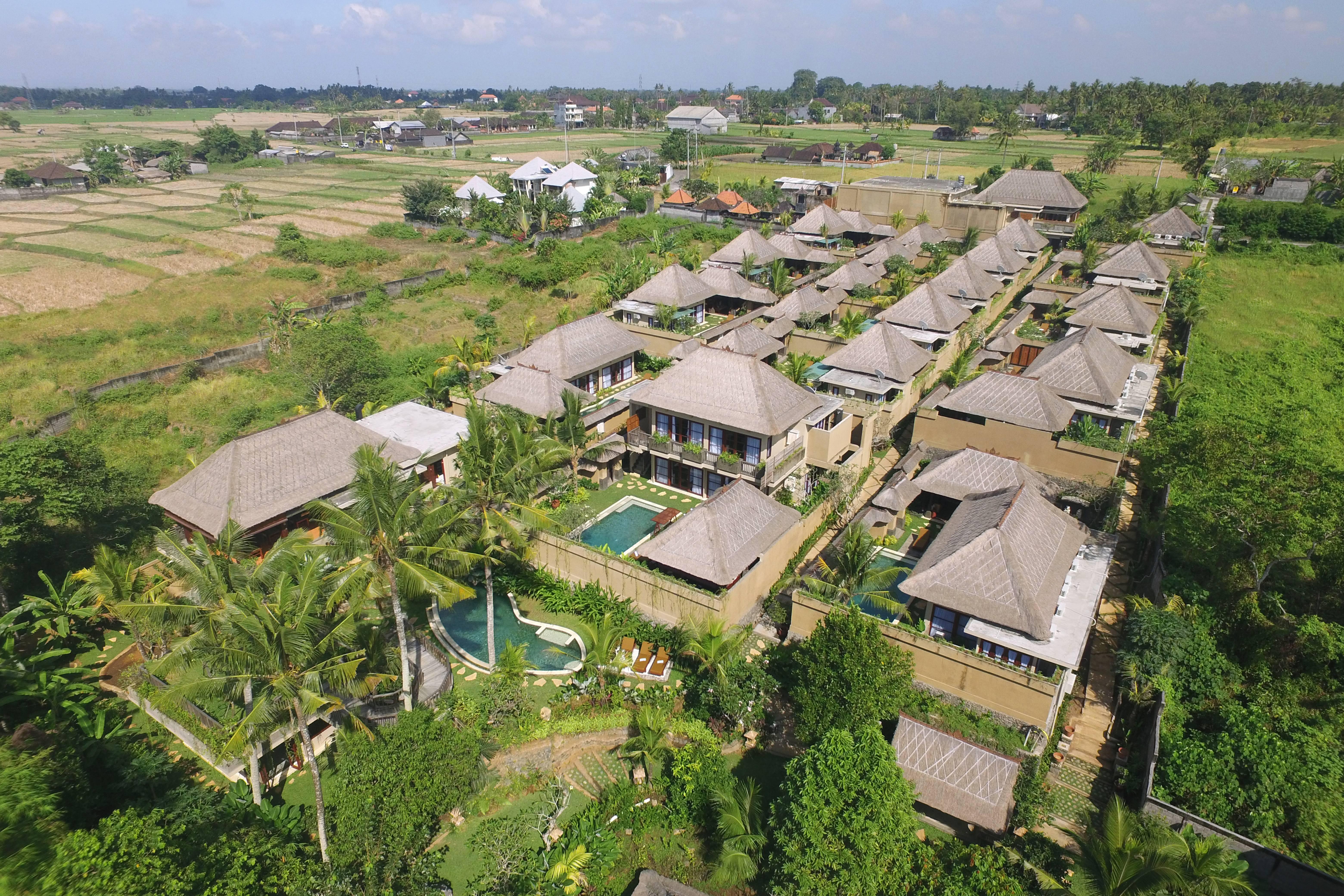 Ubud Nyuh Bali Resort & Spa Экстерьер фото Aerial view of the resort
